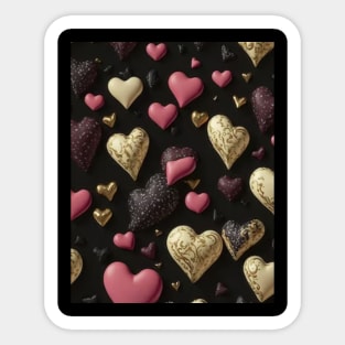 Chocolate hearts pattern Sticker